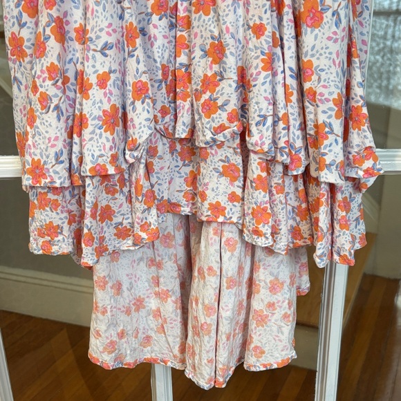 Japna Floral Maxi Dress with Orange and Pink Accents - Picture 13 of 14